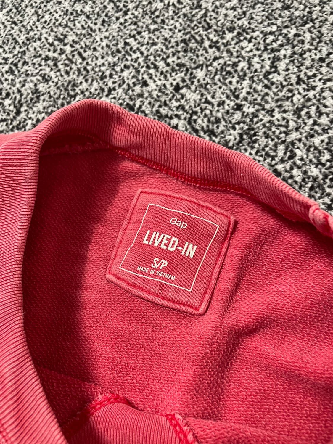 빈티지9. GAP 갭 1969 빅 자수 로고 맨투맨 스웻셔츠 핑크 상품이미지3