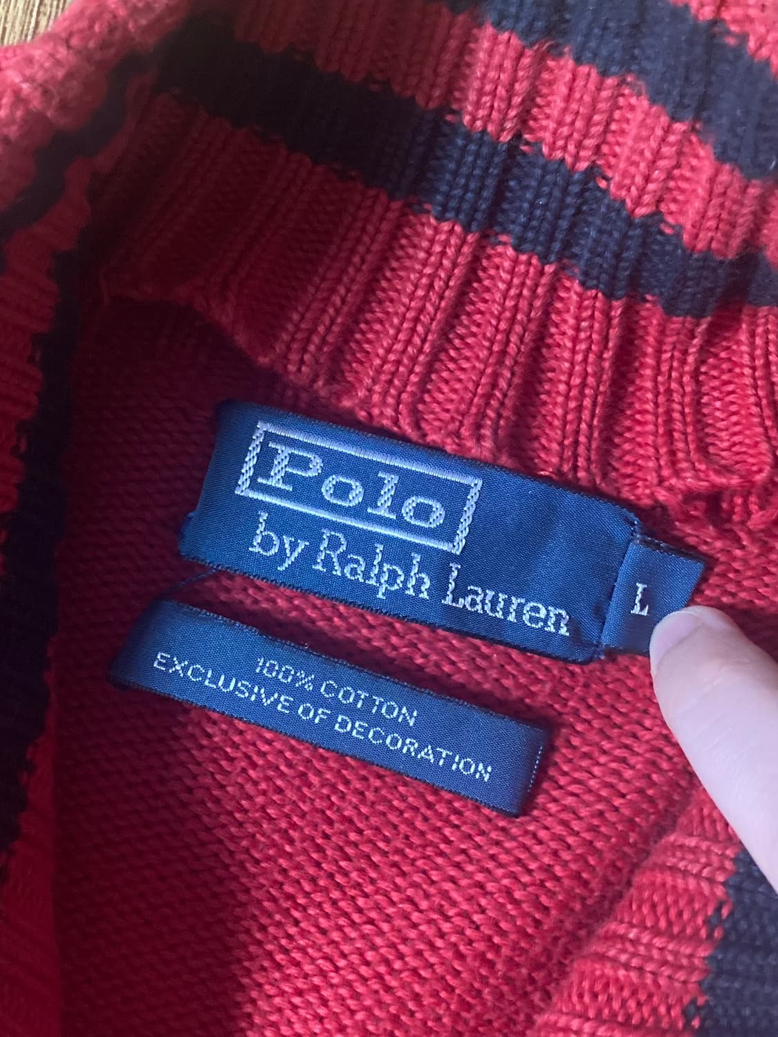 (희귀!!)폴로 빅포니 레드 니트집업 마드리드 에스파냐 상품이미지3