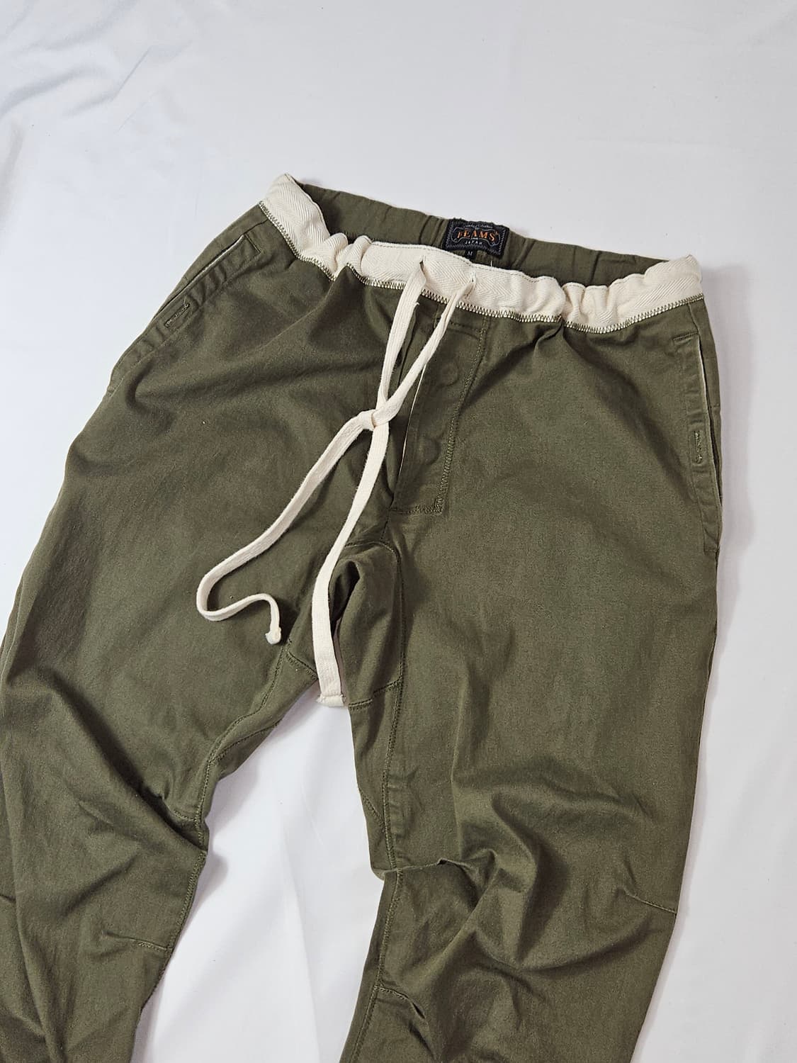 빔즈 BEAMS 패브릭 코튼 조거팬츠 클래식 일본 올리브 M 상품이미지1