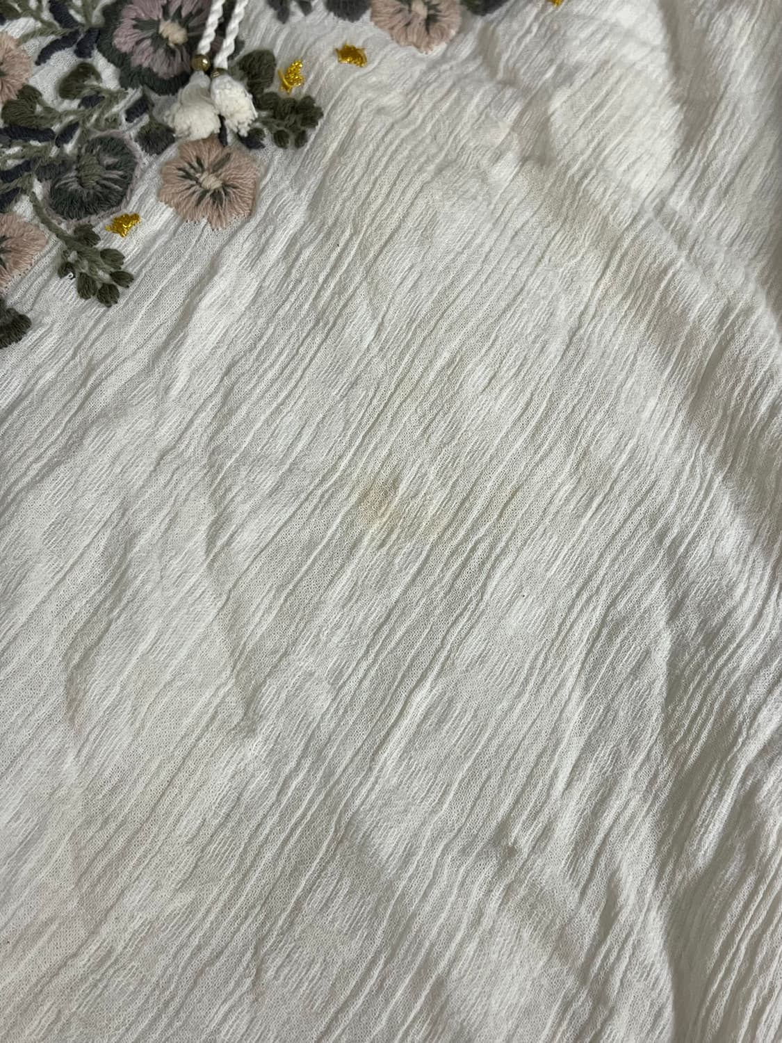 모리걸 히피 하구미 보헤미안 자수 블라우스 아이보리 상품이미지4