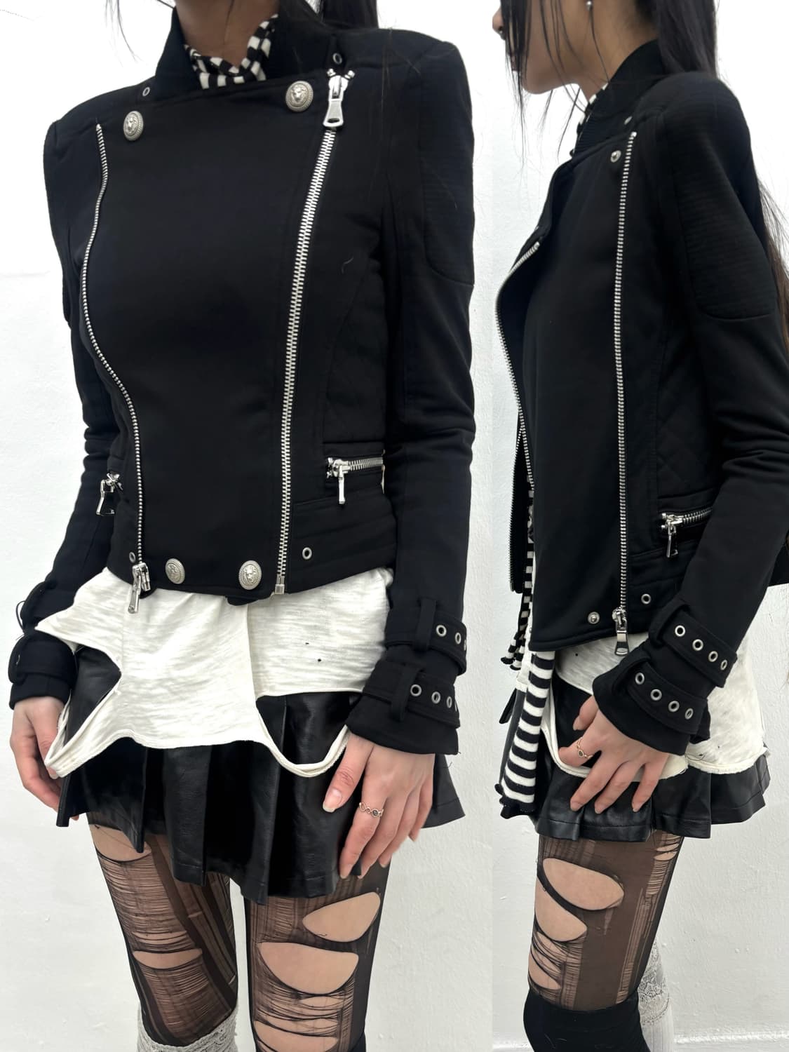 zipper eyelet strap jacket  상품이미지1