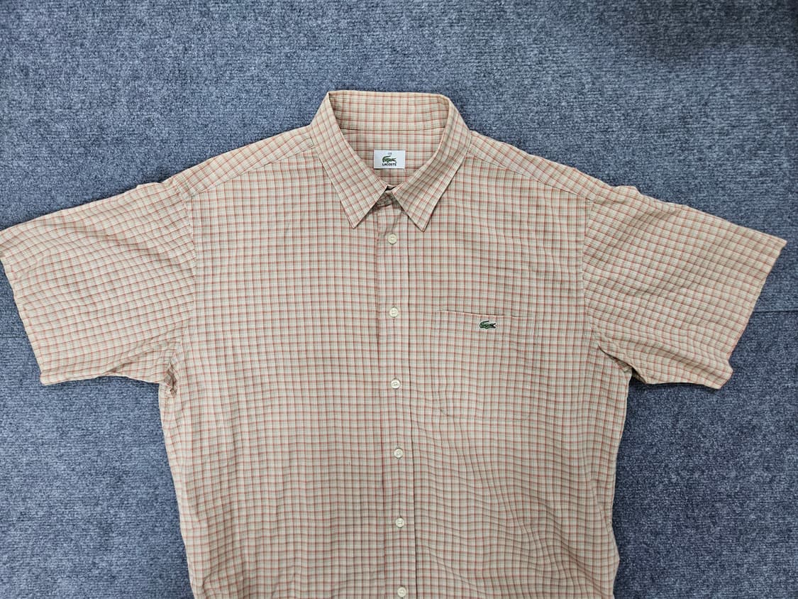 라코스테 남성 체크 반팔 셔츠 105(급처) 상품이미지3