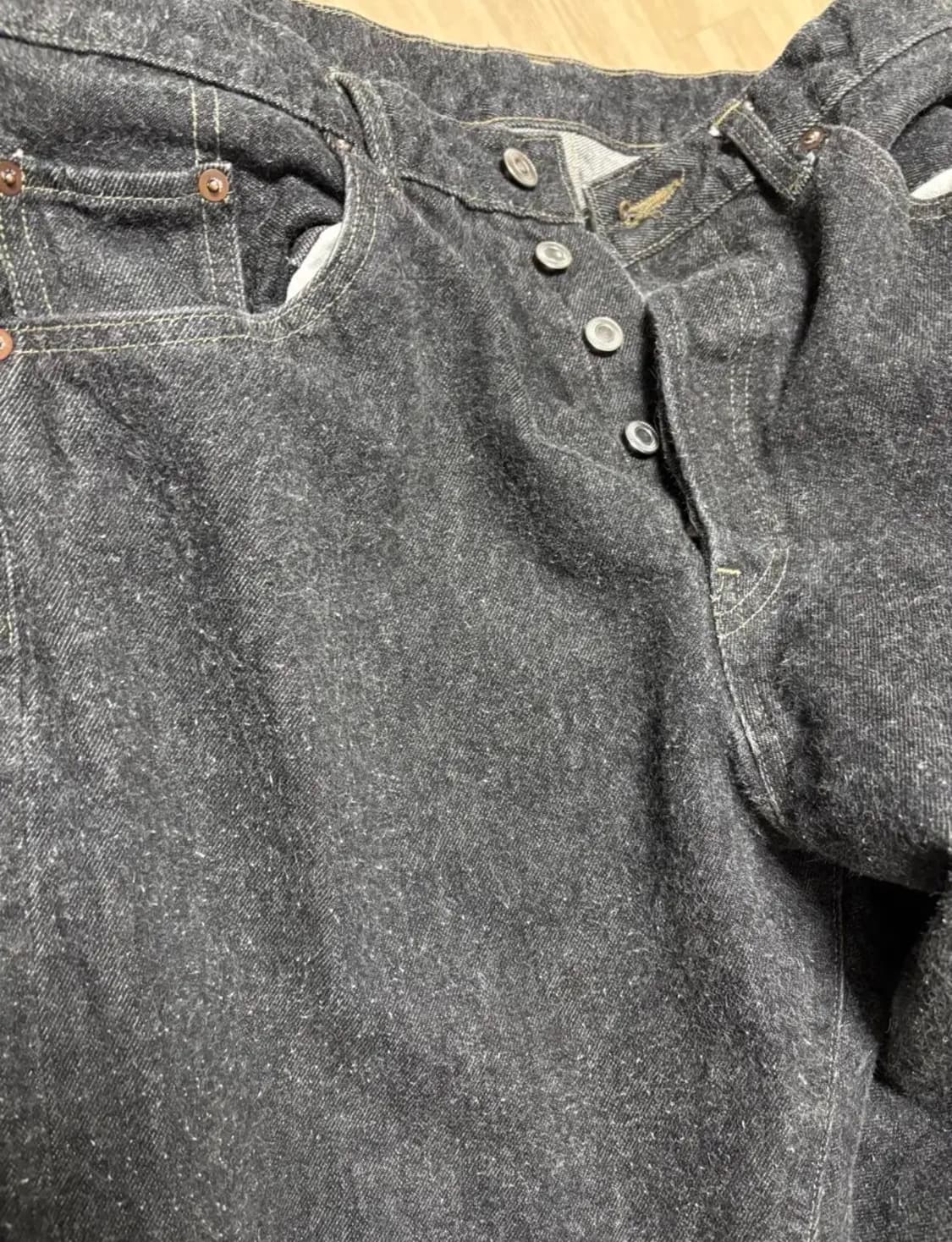 아프레쎄 washed denim pants 블랙 36 상품이미지3