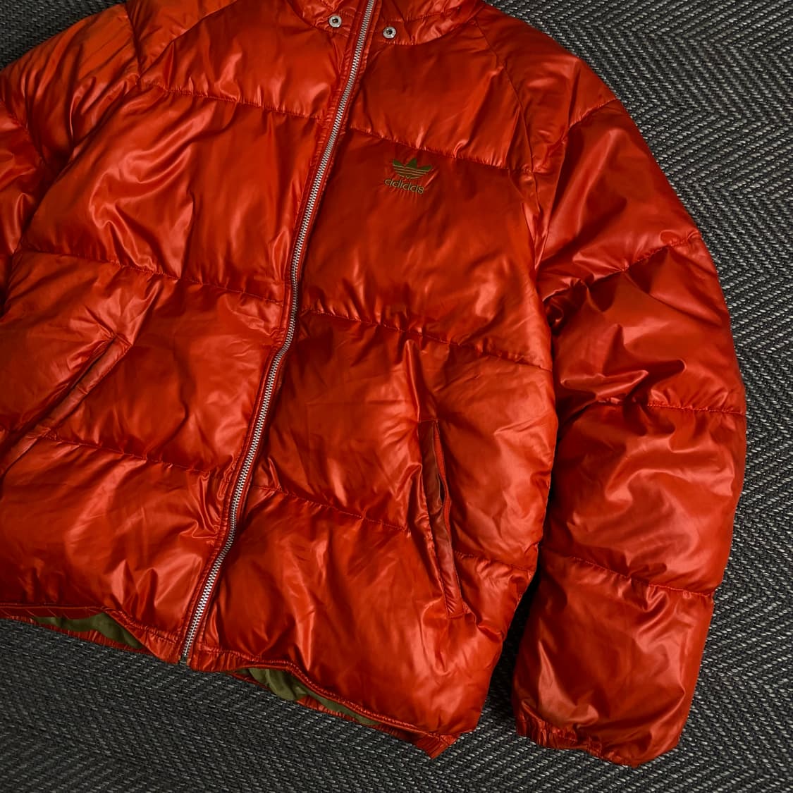00s 아디다스 트레포일 올드스쿨 유광 패딩 오렌지 y 3381 상품이미지3