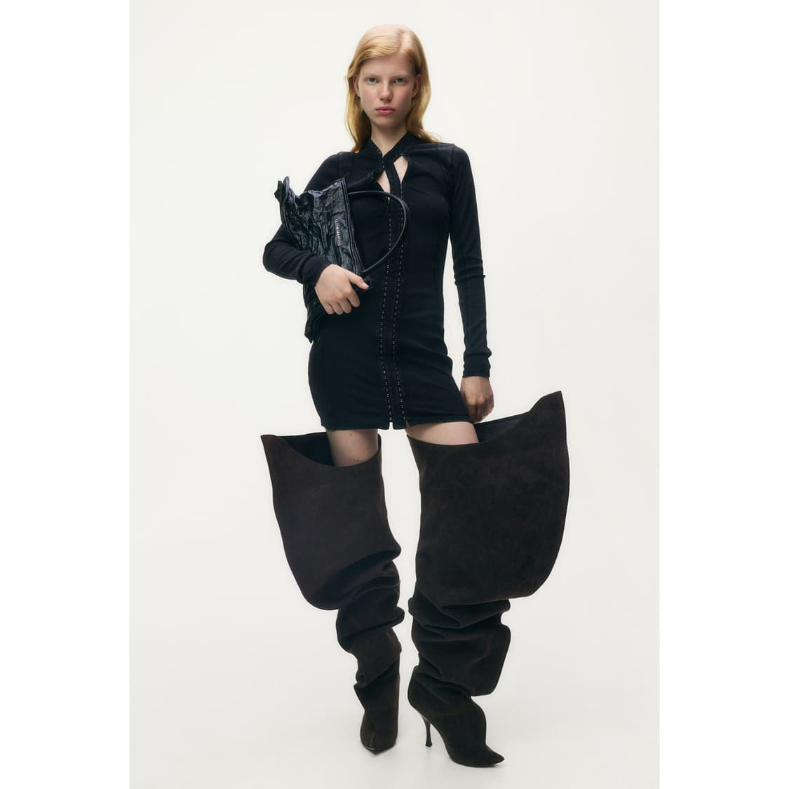 H&M 글렌마틴스 * 리브드 미니 드레스 * 블랙 * S 상품이미지6