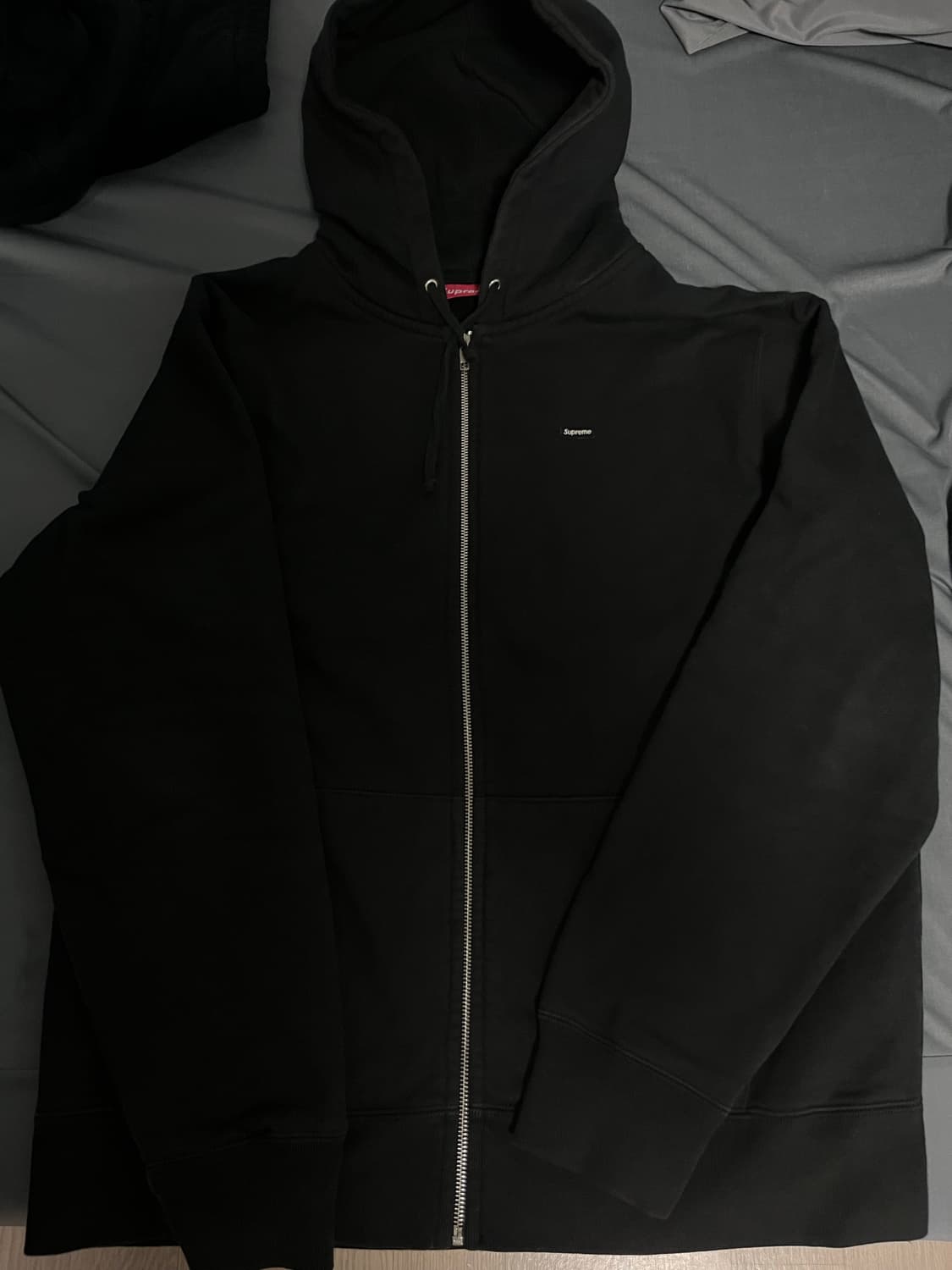 XL 슈프림 스몰 박스로고 후드집업 블랙 상품이미지2