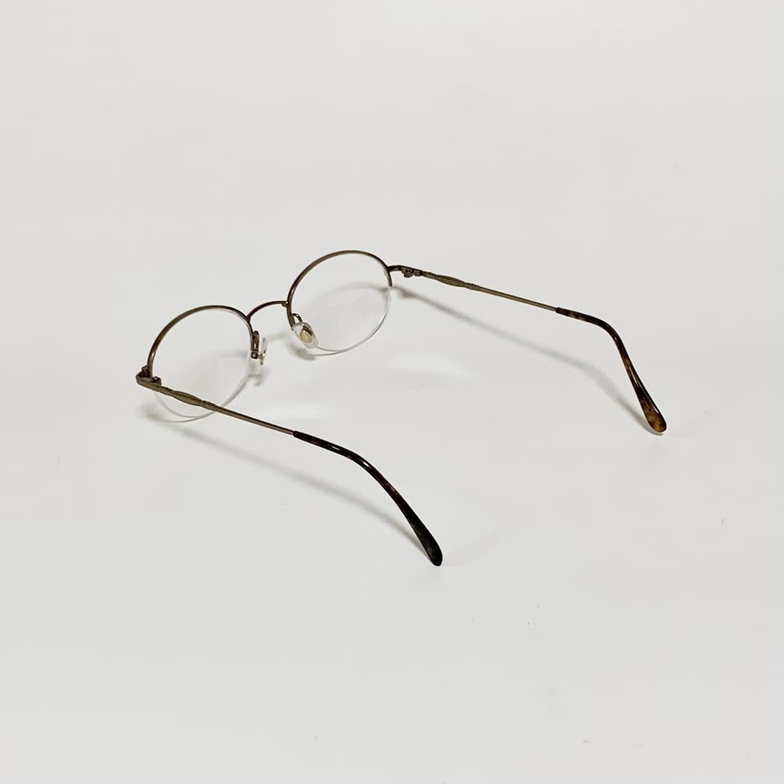 916 엔틱골드 하금테 안경 라운드 메탈 브로우라인 90년대 데드스탁 상품이미지5