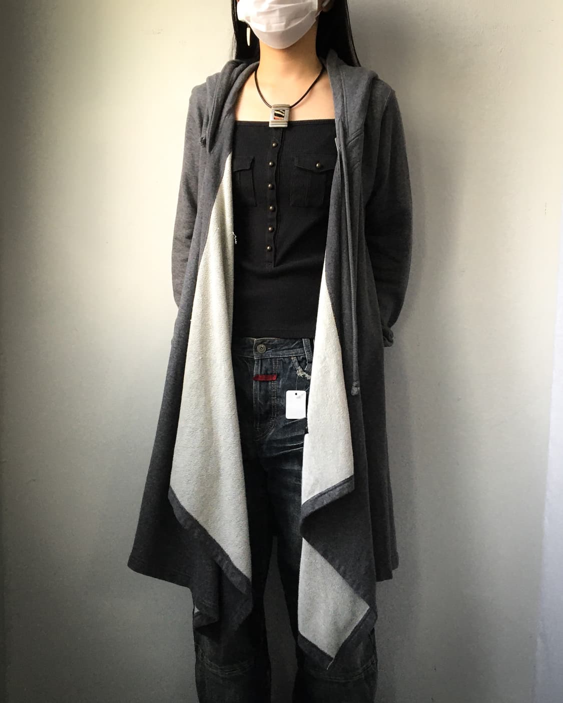 Zucca drape open hood cardigan 상품이미지8