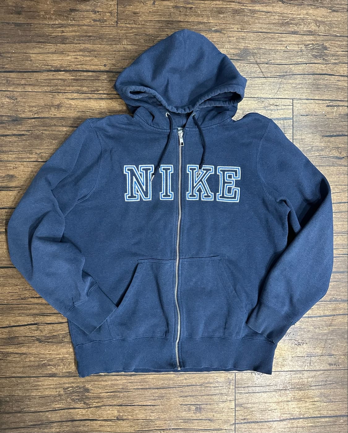 나이키 NIKE 빅로고 풀집업 기모 후드집업 네이비 L 상품이미지1