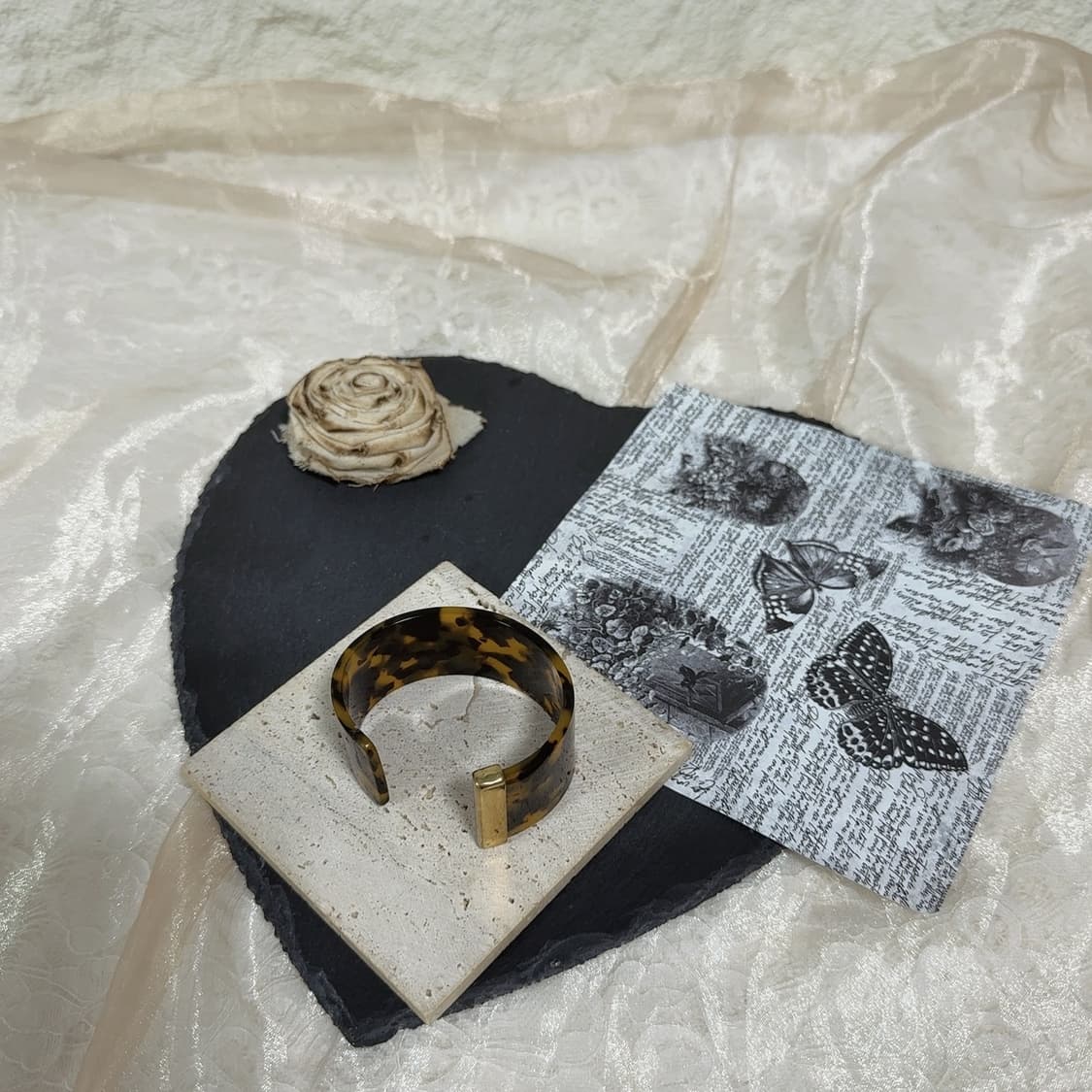 빈티지 TALBOTS 레오바드 아크릴 오픈 팔찌 상품이미지2