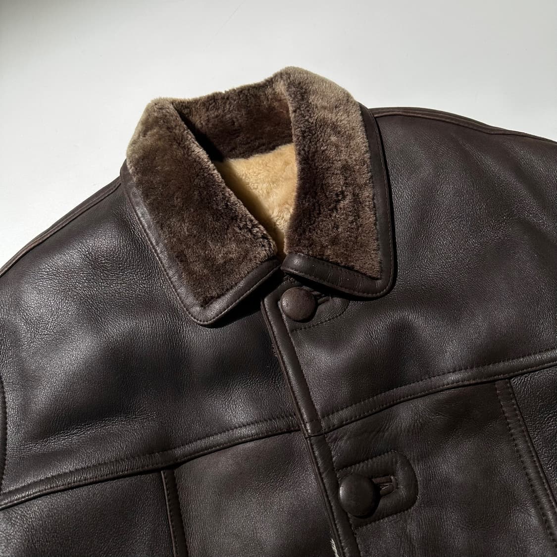 그리핀 램스킨 시어링 무스탕 싱글 자켓 상품이미지4