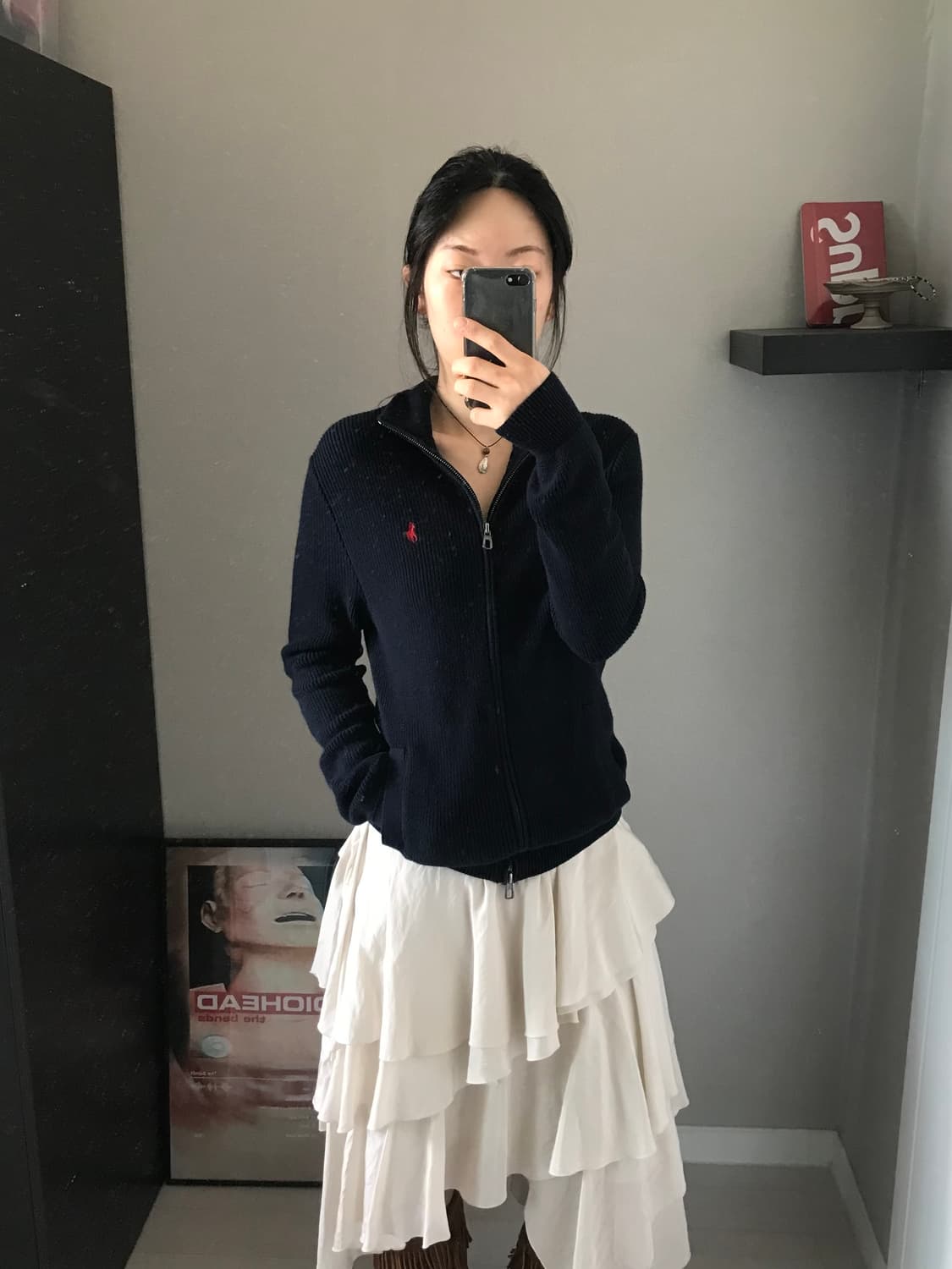 폴로 랄프로렌 포니 로고 네이비 니트집업 상품이미지2