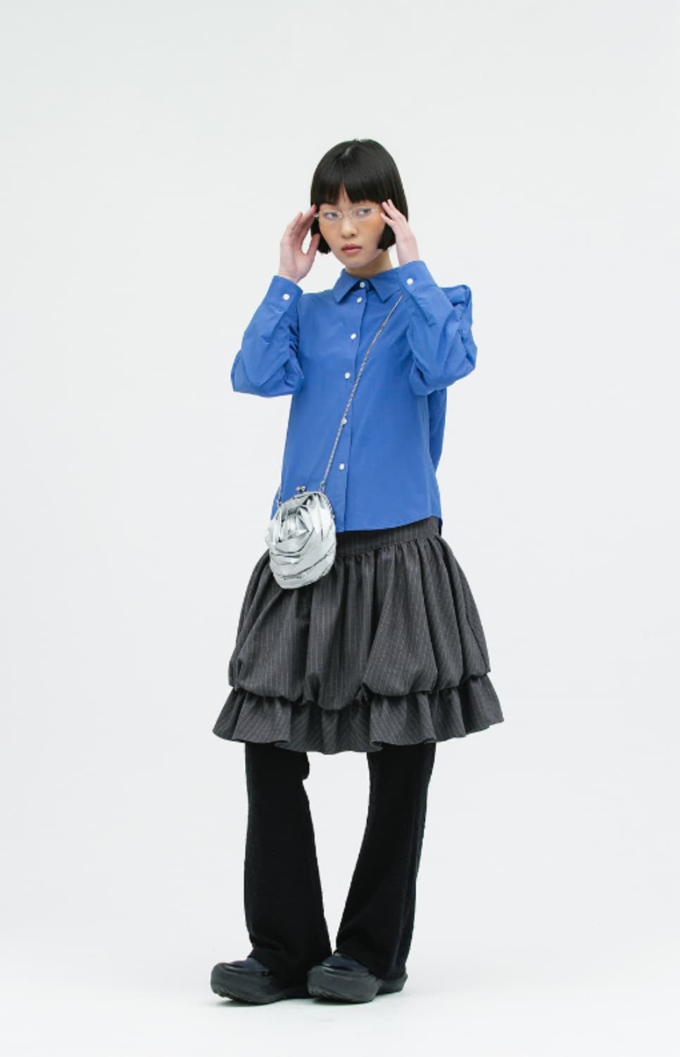 생긴스튜디오 퍼프소매 블라우스 55 66  상품이미지1