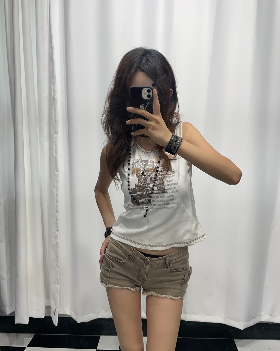 🎸화이트 프린팅 슬리브리스🎸 상품이미지2