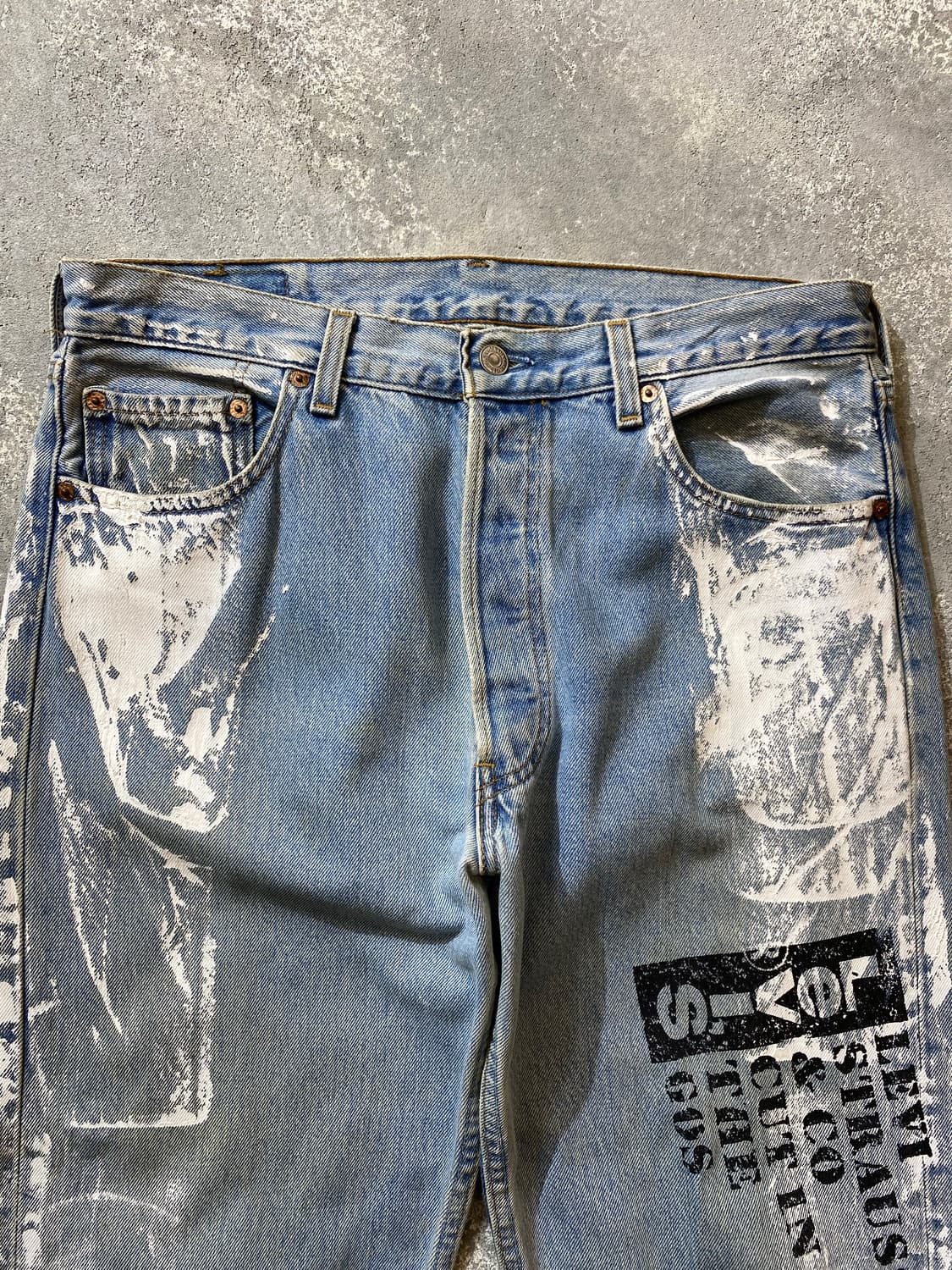 [32] 90s Levi's 501 리바이스 USA 페인팅 데님팬츠 상품이미지2