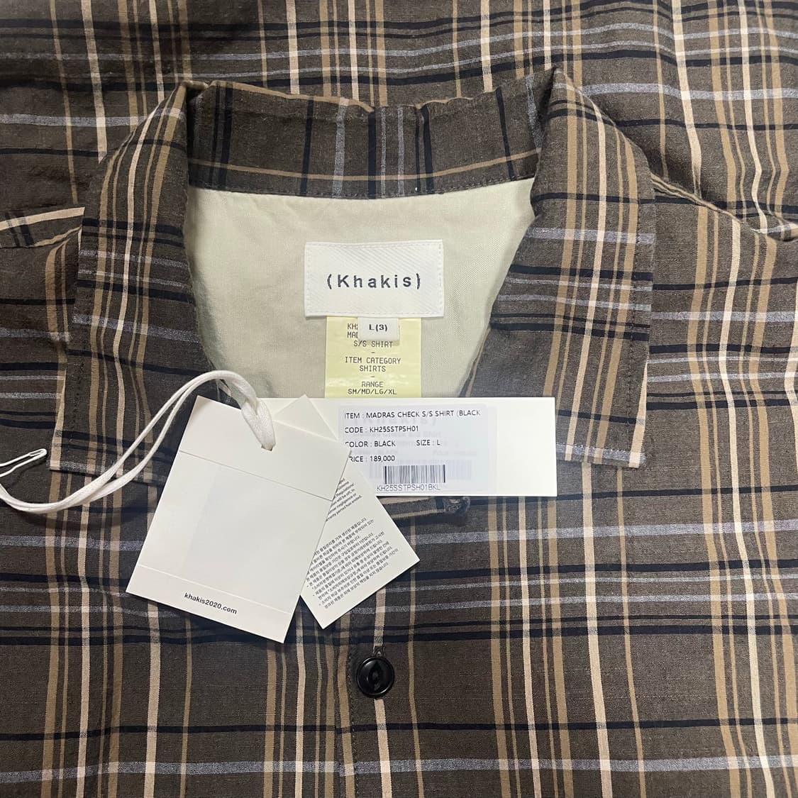 카키스 MADRAS CHECK S/S SHIRT (BLACK/L사이즈) 상품이미지4