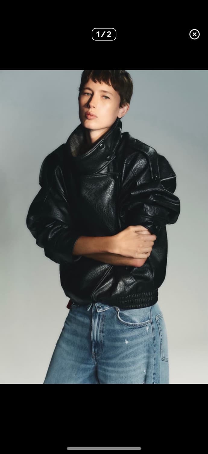 Zara 페이크 레더자켓 상품이미지1