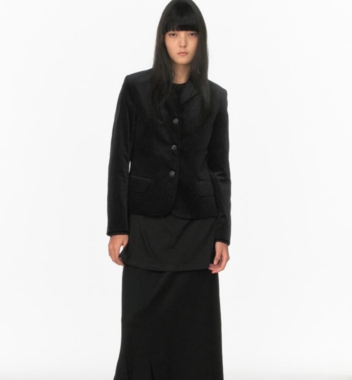 REPOS VELVET SLIM JACKET_BLACK S 상품이미지2