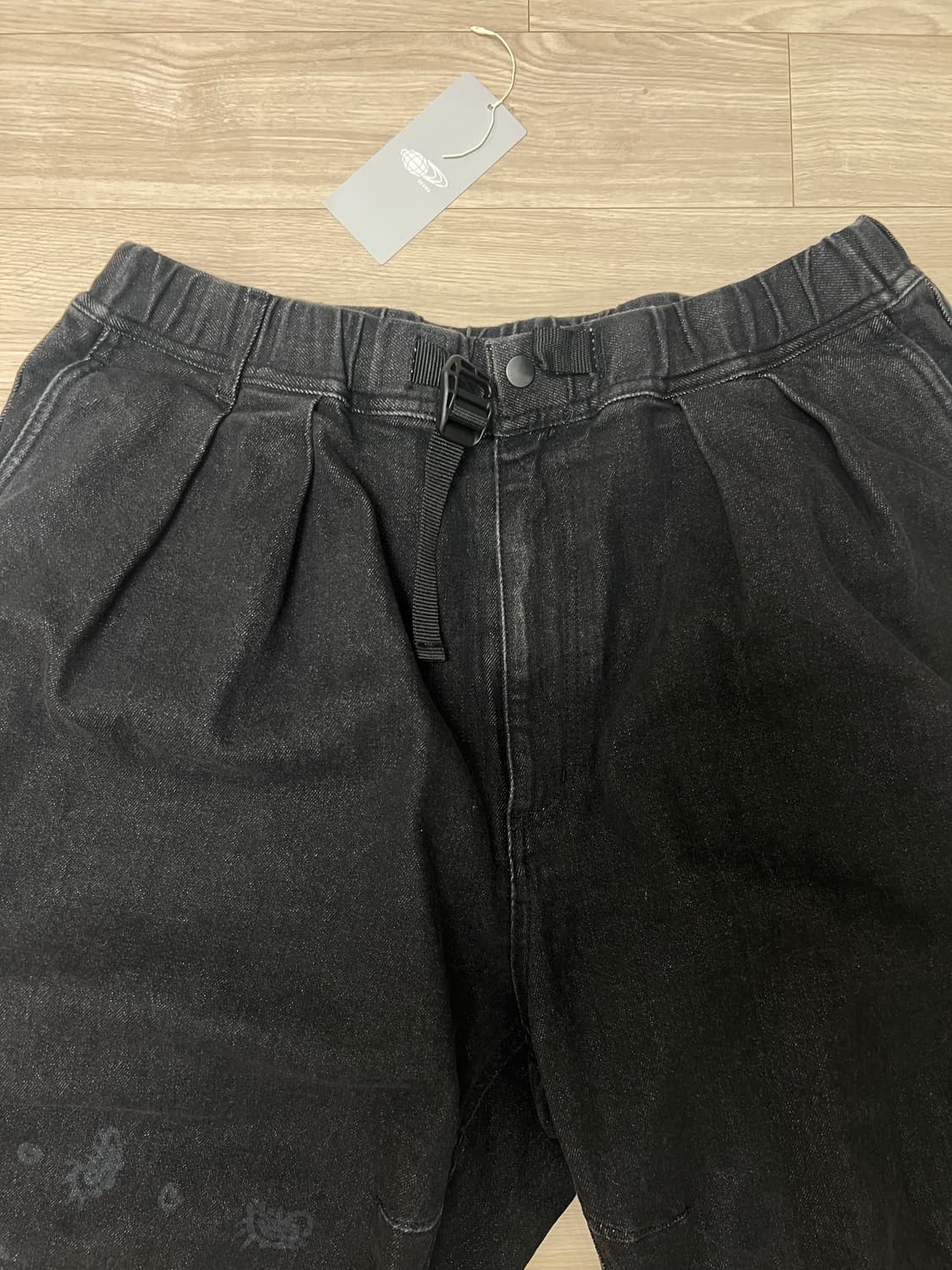 빔즈 / 배기 데님 하프 팬츠 블랙 / M 상품이미지3