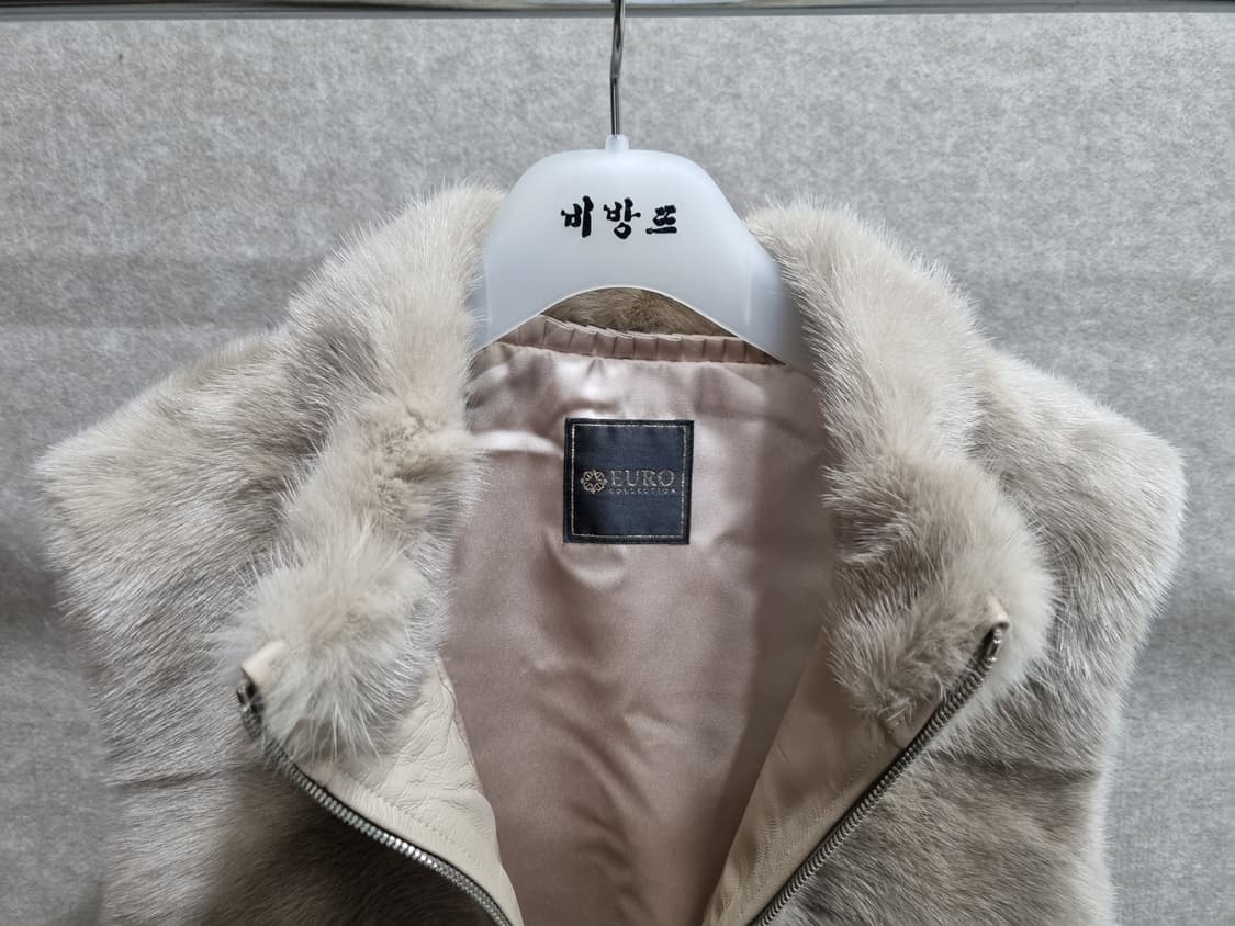 여성 66size 유로컬렉션 양가죽 밍크 베스트 조끼 상품이미지4