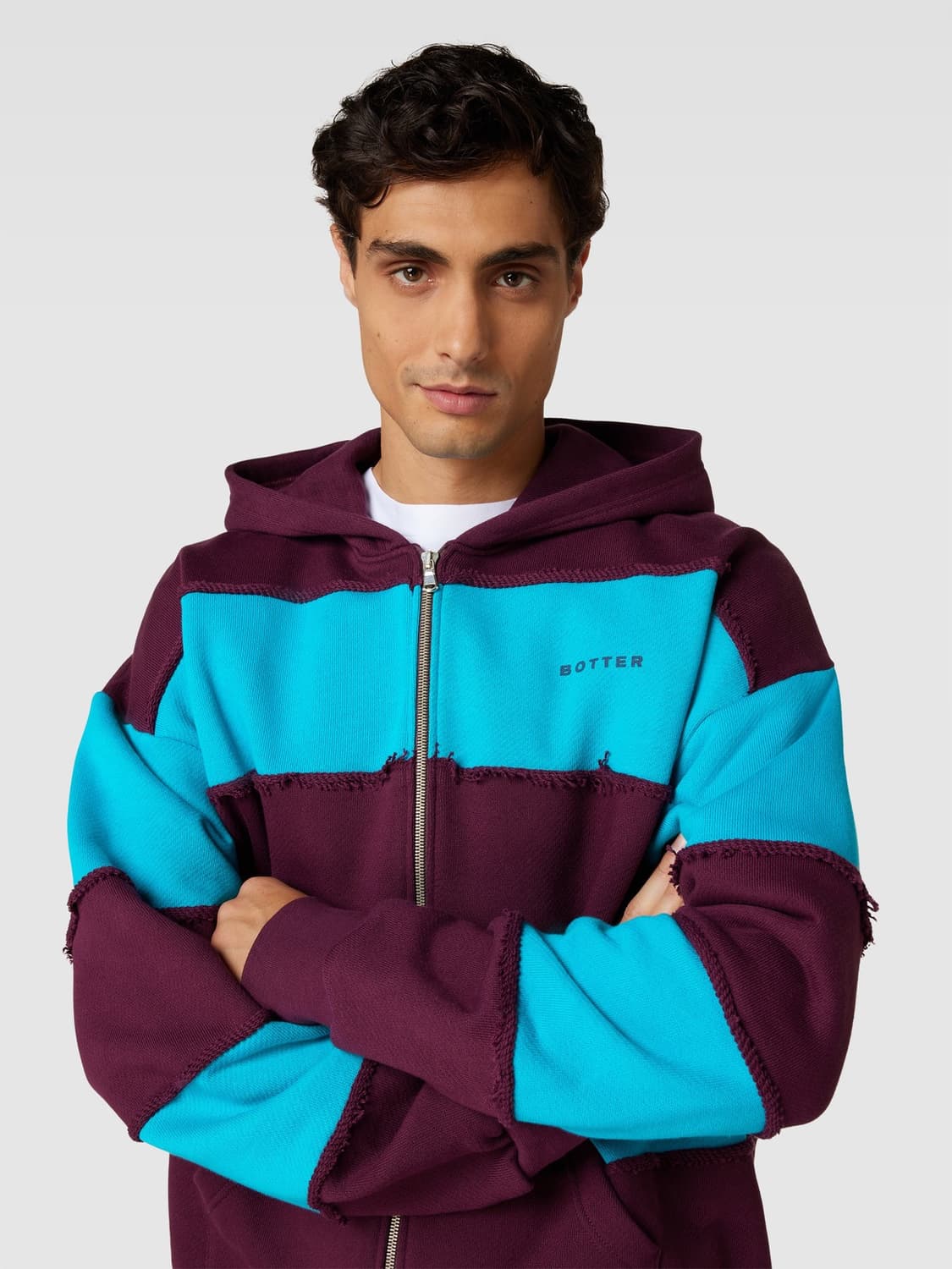 BOTTER 로고 스트라이프 후드 집업 상품이미지1