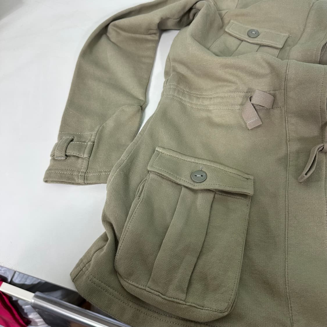 우먼L 타미힐피거 데님 베이지 허리스트링 스웻 야상자켓 상품이미지7