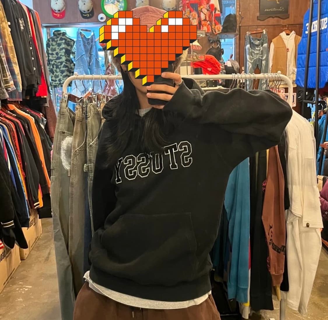 stussy Logo Embroidery Hoodie 상품이미지1