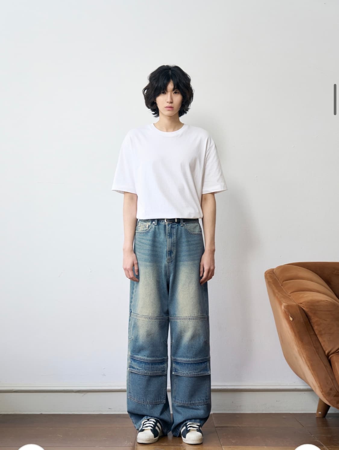 (L)아워데이즈 빈티지 프론트 포켓 카고 데님 팬츠 BLUE 판매 상품이미지4