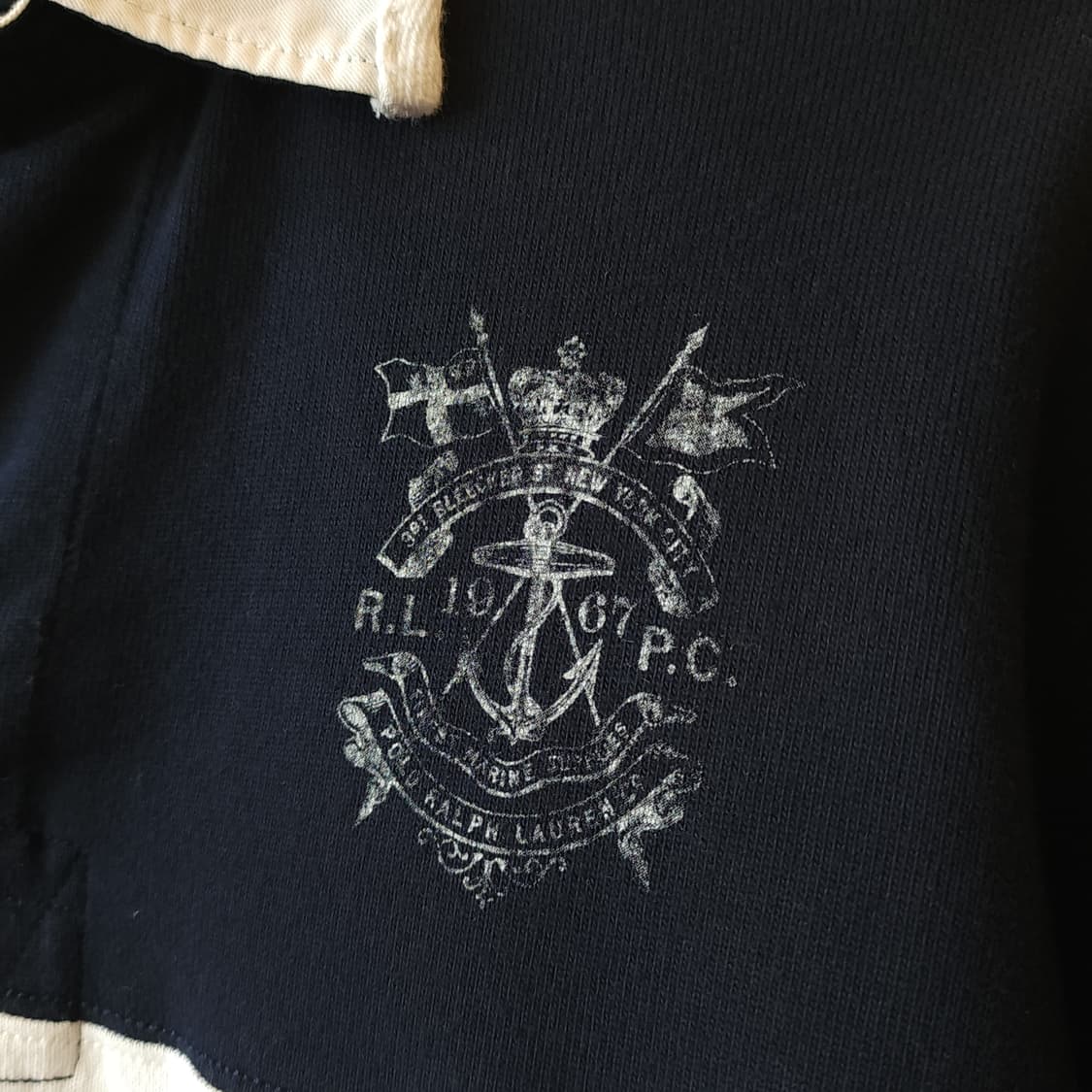 폴로 랄프로렌 카라티 맨투맨 럭비 스웻셔츠 닻 로고 컬러블록 M 상품이미지5