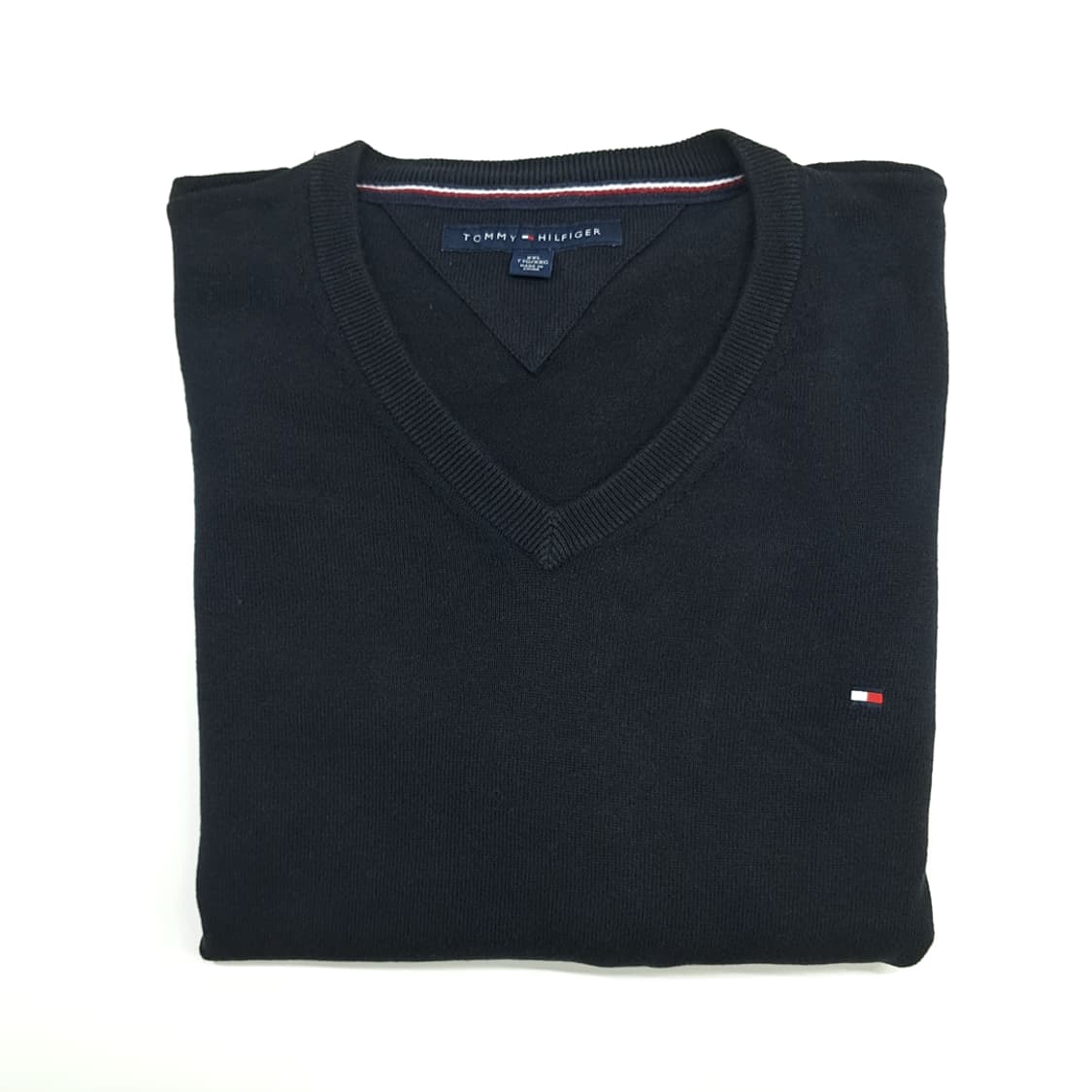 CN706 2XL 타미힐피거 블랙 V넥 니트 스웨터 상품이미지8