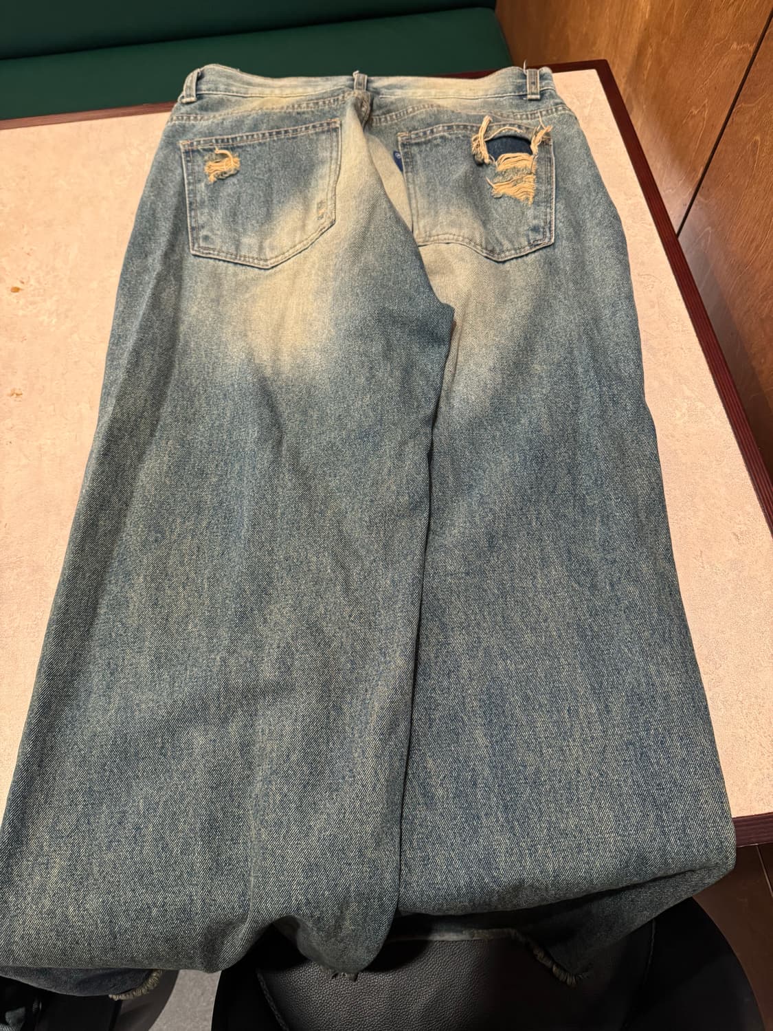 빈티지 데미지 와이드 데님 팬츠 상품이미지3