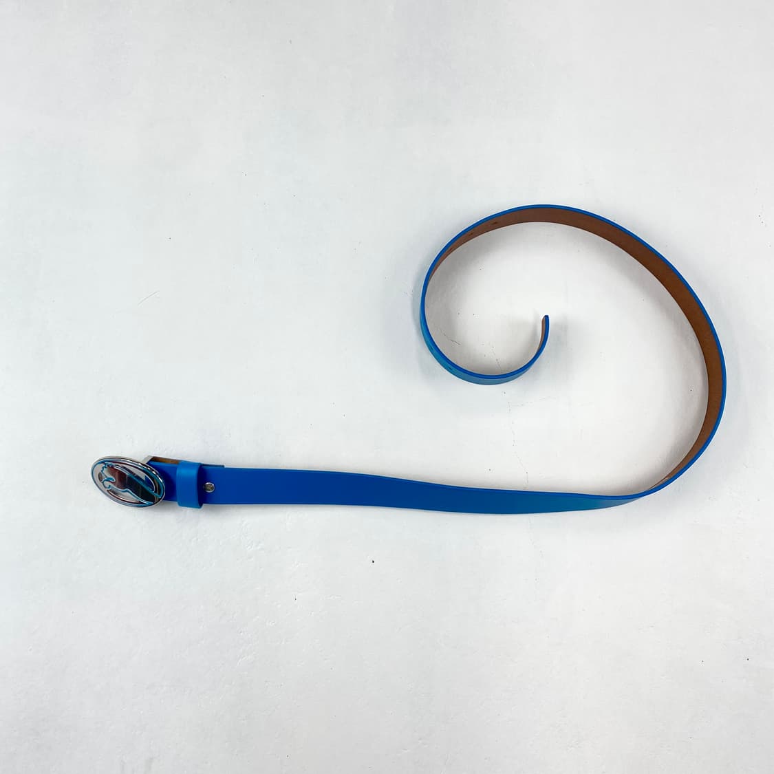 퓨마 Y2K 버클 블루 레더 벨트 상품이미지4