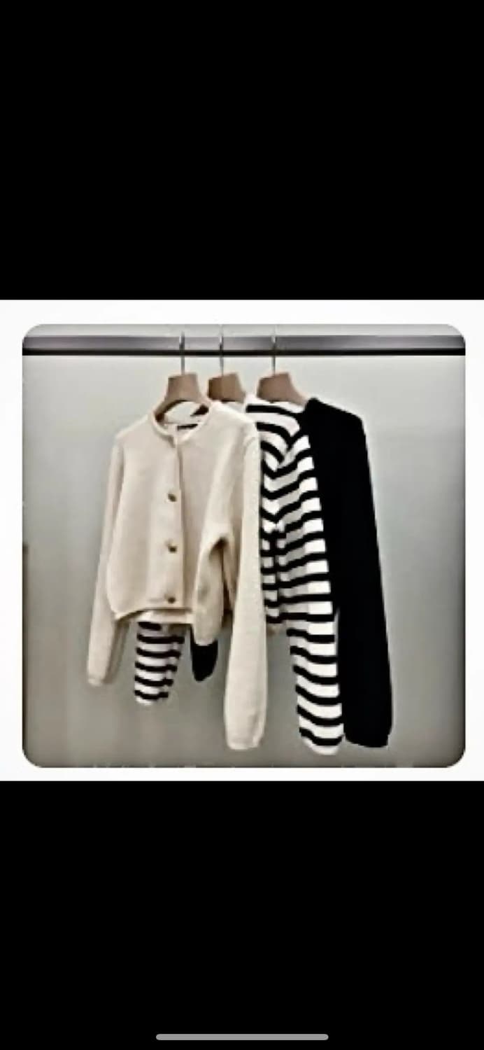 엣더베이글 피코 가디건 화이트, 블랙 상품이미지1