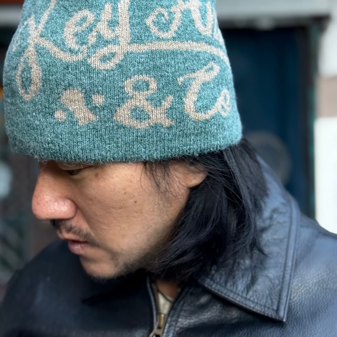 키앙크 알파카 울 블랜드 비니 [아쿠아블루/베이지] 상품이미지7