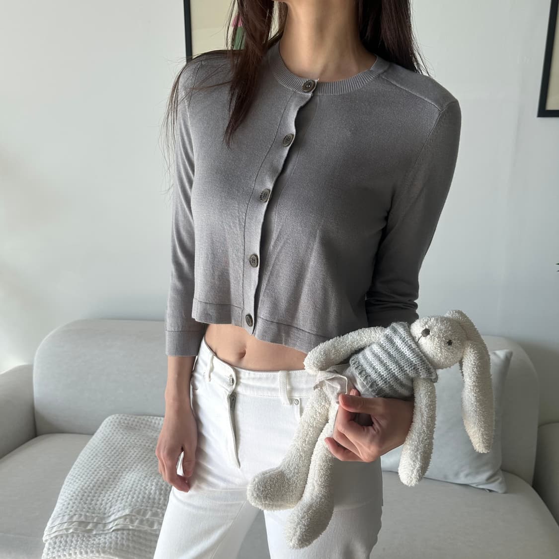 질샌더 jil sander navy 실크 혼방 칠부 가디건 상품이미지1