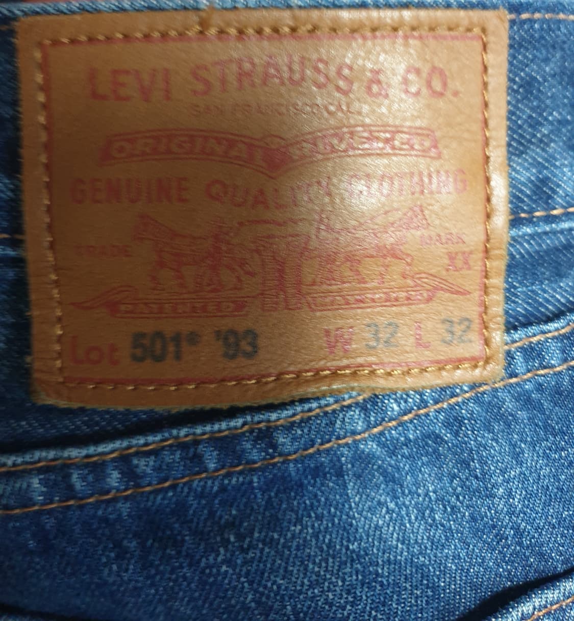 리바이스 501 1993 프리미엄 스트레이트 워싱 셀비지 데님진(32) 상품이미지7