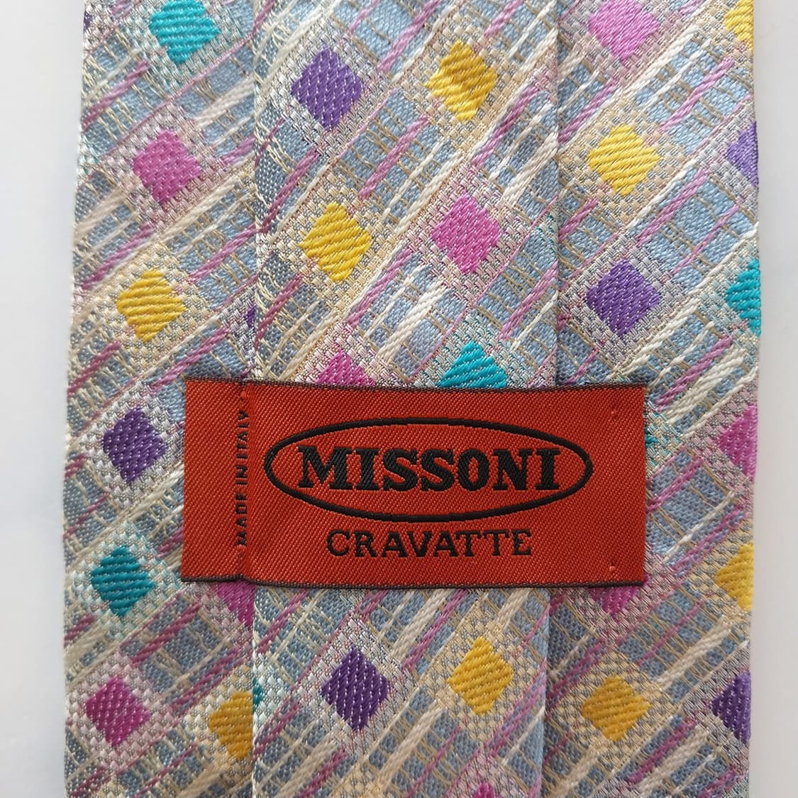 미쏘니 실크 멀티컬러 체크 패턴 넥타이 9.5cm A등급 K1113
 상품이미지7