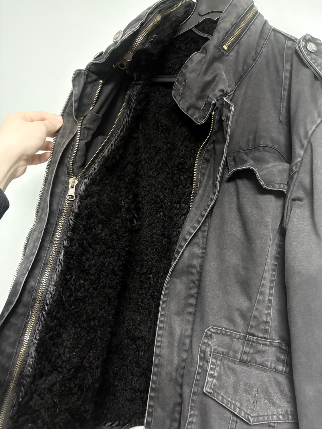 일본 빈티지 블랙 데님 자켓 상품이미지3