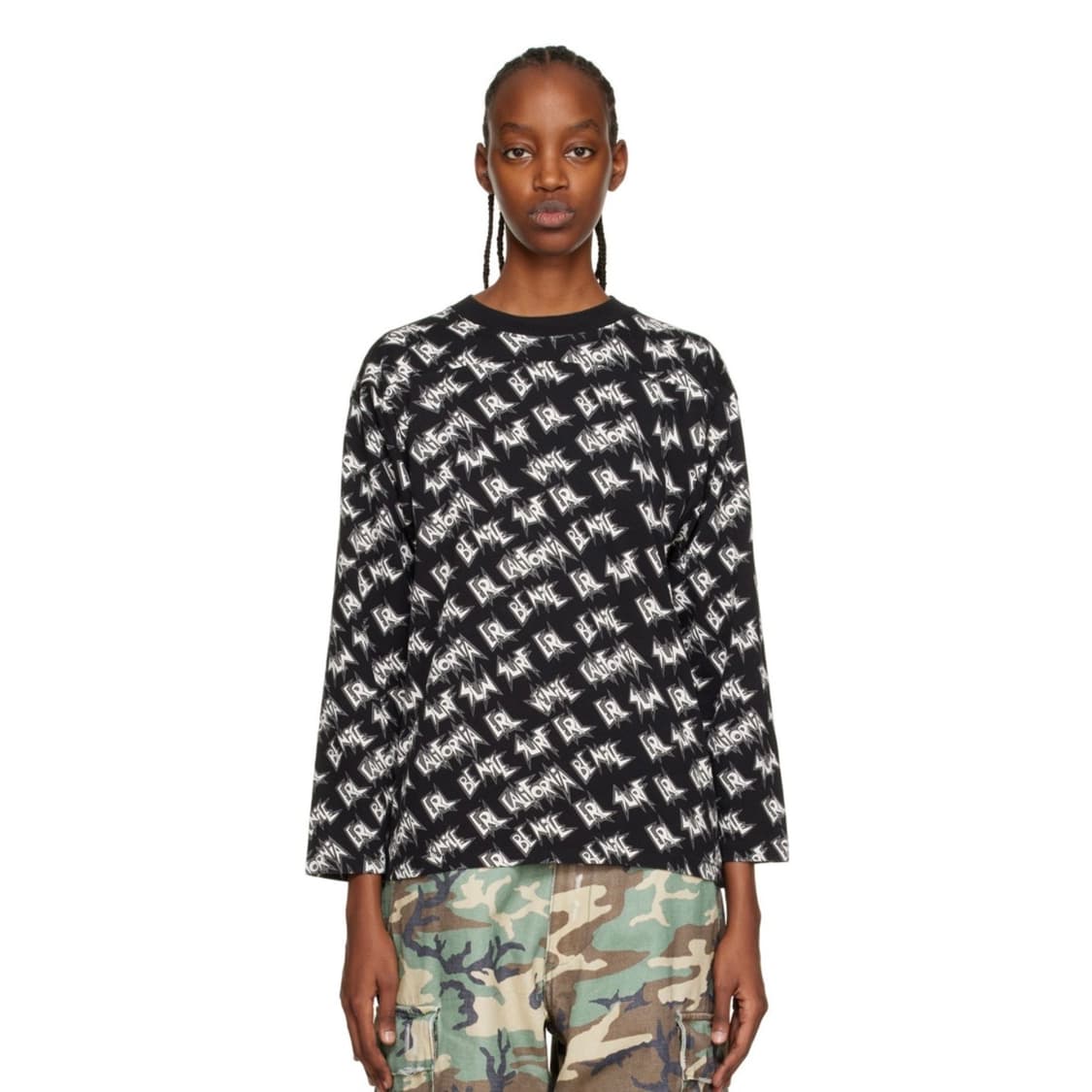 ERL 블랙 프린트 롱슬리브 티셔츠 상품이미지4