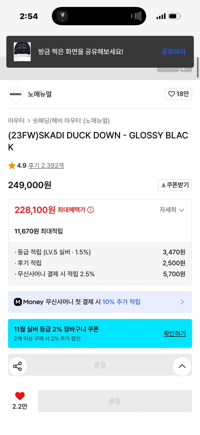 노메뉴얼 NOMANUAL SKADI DUCK DOWN 상품이미지2