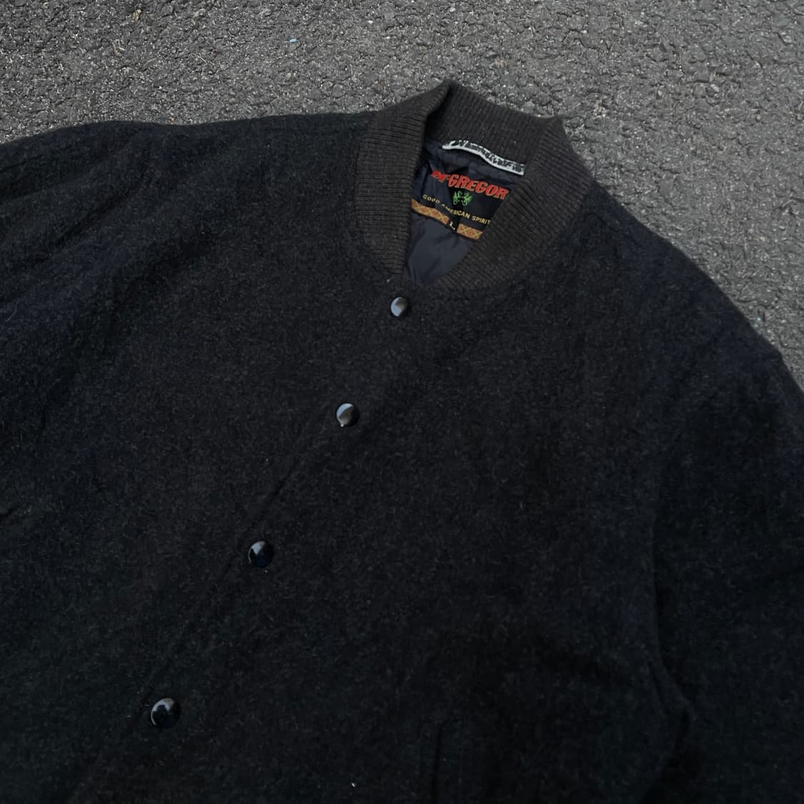 90s 맥그리거 울 스타디움 바시티 자켓 블루종 L 상품이미지4