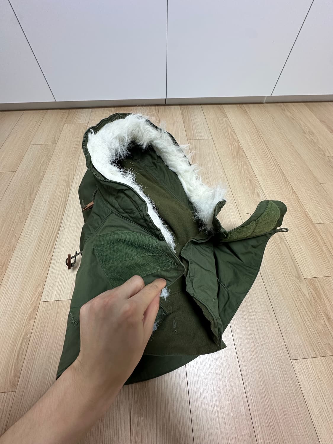 미군 오리지널 M-65 개파카 피쉬테일 모자 급처 상품이미지4