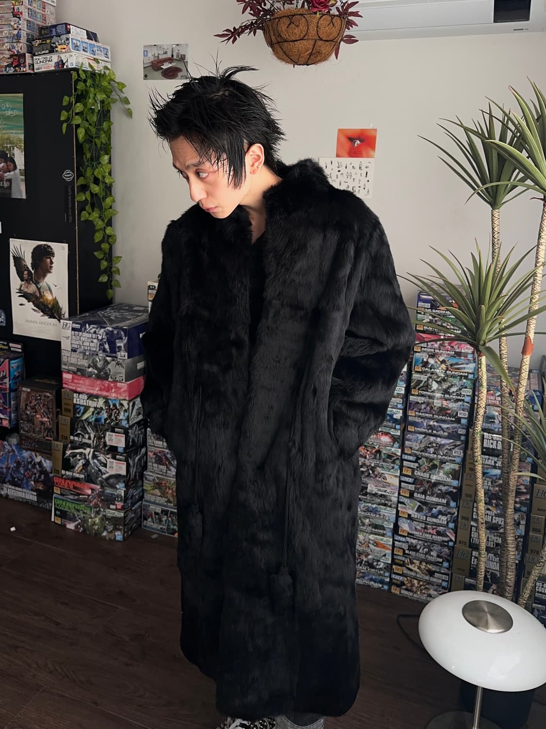 Rabbit Fur 맥시 퍼 코트 상품이미지4