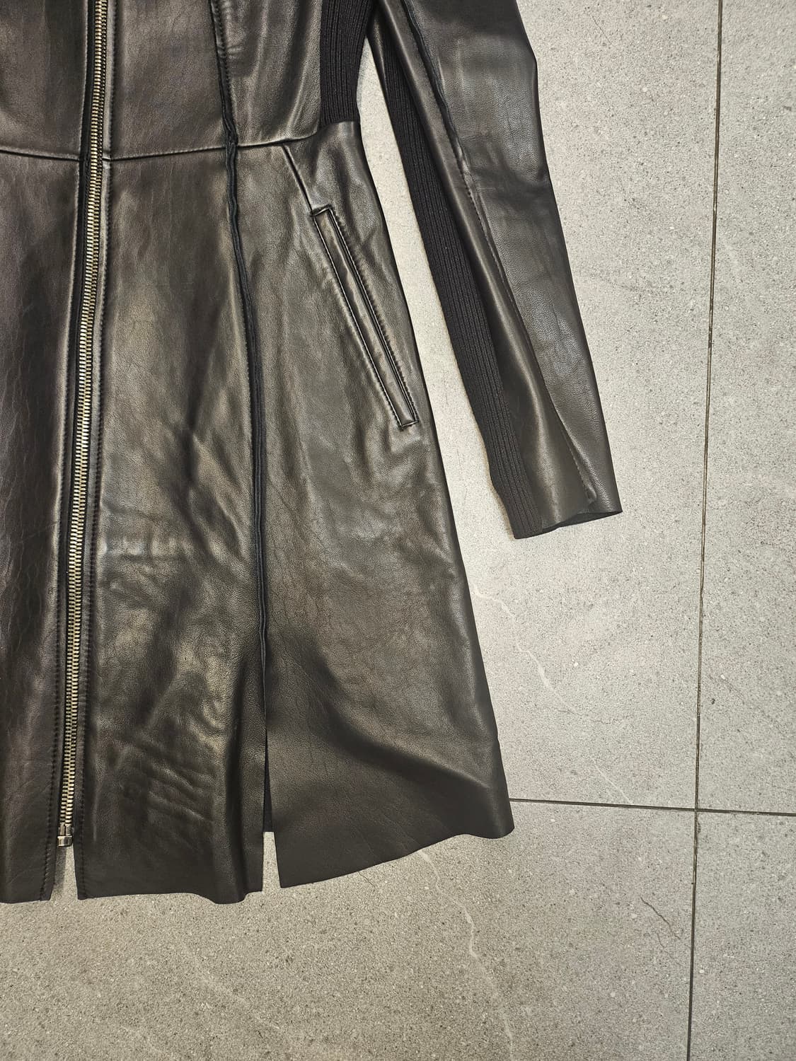 Obzee 오브제 양가죽  롱 코트 블랙 55(1) 상품이미지4