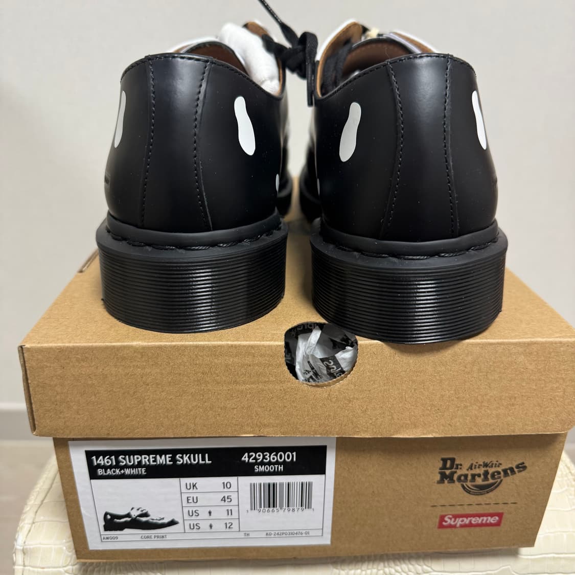 (290) 슈프림x닥터마틴 1461 3-아이슈 블랙 상품이미지4