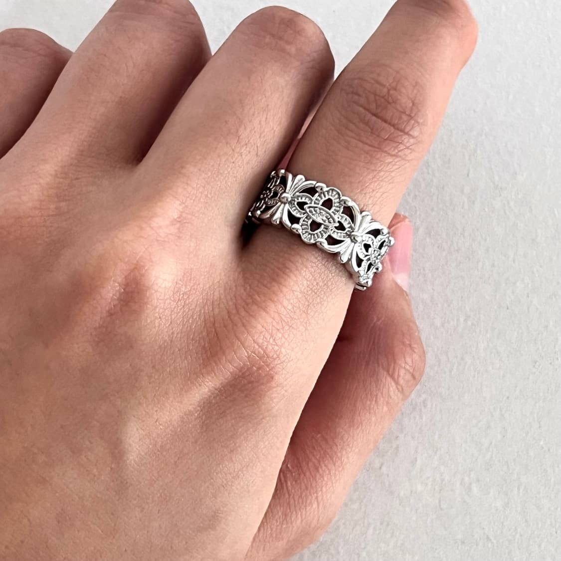 크롬 큐빅 반지 상품이미지5