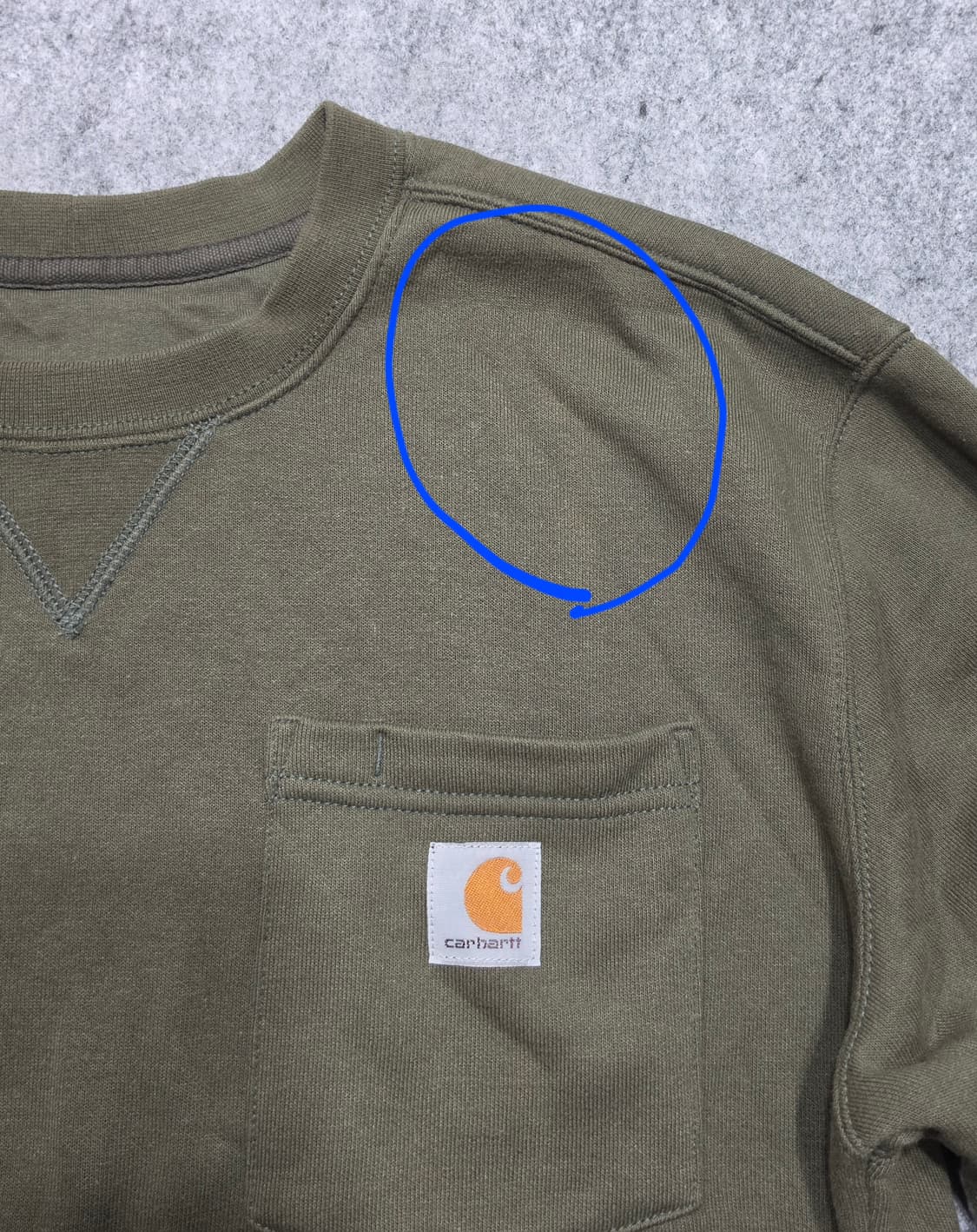 칼하트 크루넥 포켓 스웻셔츠 맨투맨 모스 오리지날핏 M 상품이미지4