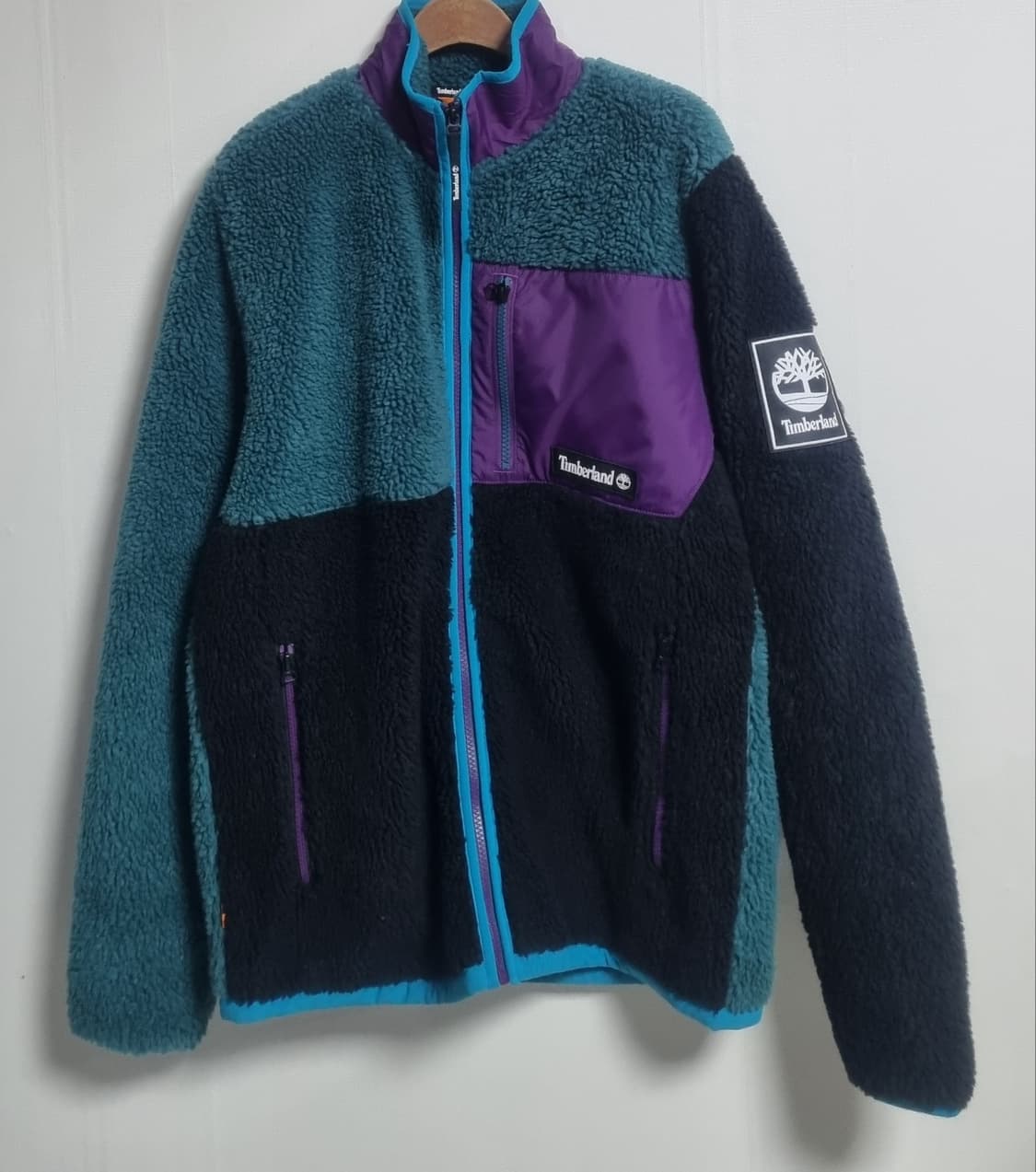 오버핏 S ) 팀버랜드 멀티컬러 플리스 후리스 집업 상품이미지1