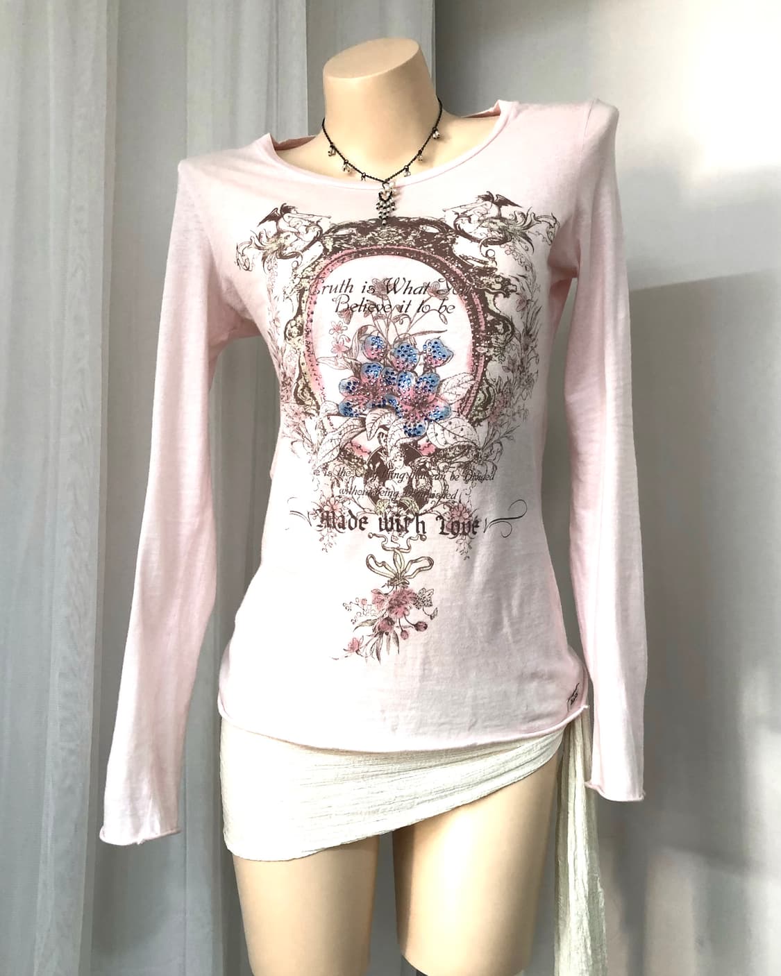 antique floral baby pink long sleeve 상품이미지2
