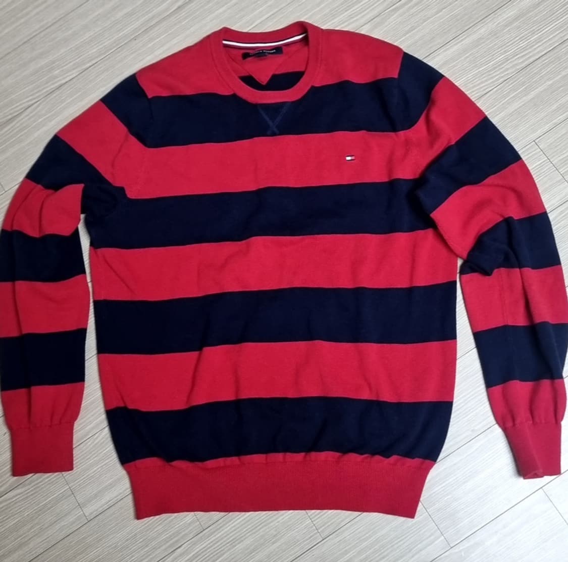타미힐피거 스트라이프 니트 레드 네이비(100-105) 상품이미지1